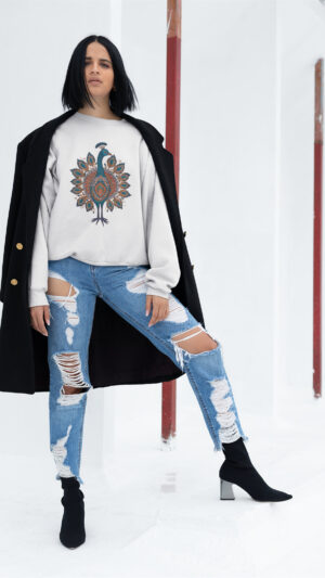 Unisex Breathable Sweatshirt - Indian Heritage  - Dark Series- Mor