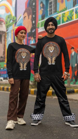Unisex Breathable Sweatshirt - Indian Heritage  - Dark Series-Singham-II
