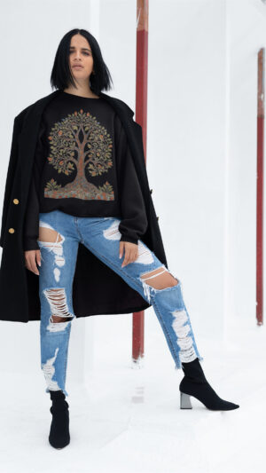 Unisex Breathable Sweatshirt - Indian Heritage  - Dark Series- Vriksh