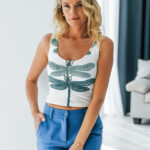 boho dragonfly crop top