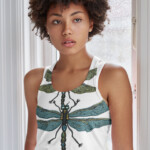 Emerald & Azure Dragonfly Crop Top