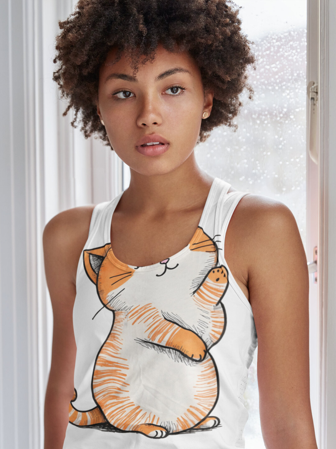Boho Ginger Cat Crop Top