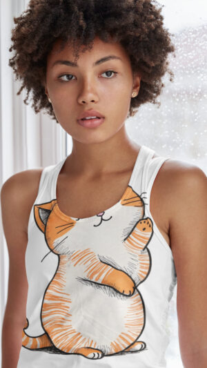 Boho Ginger Cat Crop Top