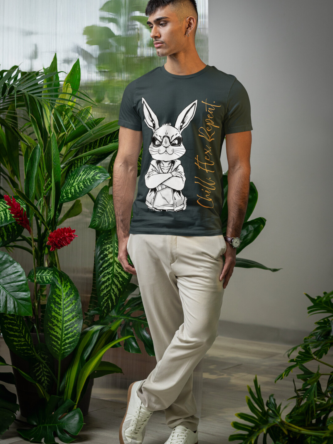 Unisex Streetwear Graphic T-Shirt,Unisex Graphic T-Shirt, Cool Bunny Graphic Tee