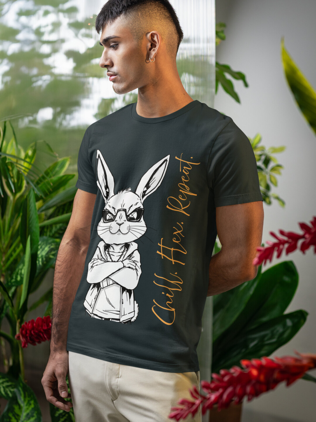 Unisex Streetwear Graphic T-Shirt,Unisex Graphic T-Shirt, Cool Bunny Graphic Tee