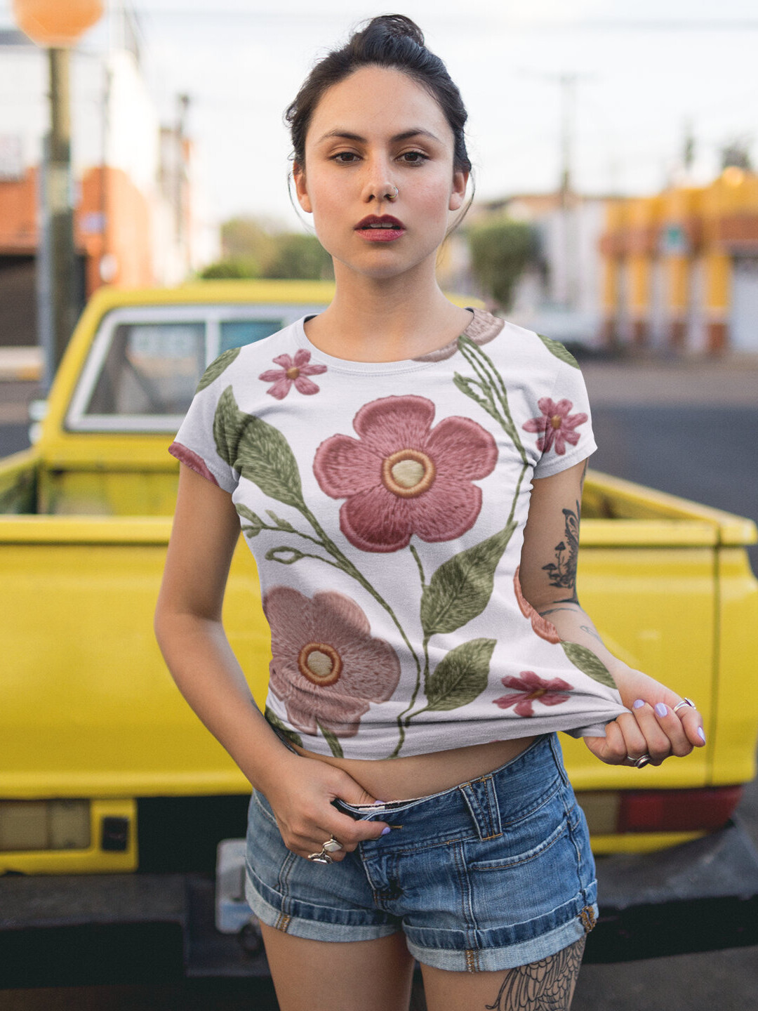 BOHO Pink Petals Tank Top