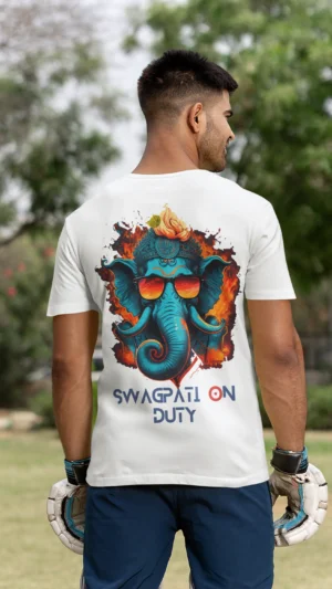 Everyday Men's T-Shirt - Ganesh Chaturthi Series - Problem Solver Ganesha | FORTEEFIED™