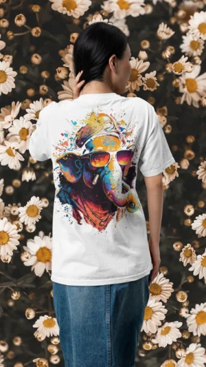 Everyday Women’s T-Shirt – Ganesh Chaturthi Series – Rain Dance Ganesha | FORTEEFIED™