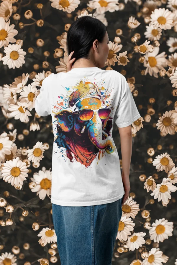Everyday Women’s T-Shirt – Ganesh Chaturthi Series – Rain Dance Ganesha | FORTEEFIED™