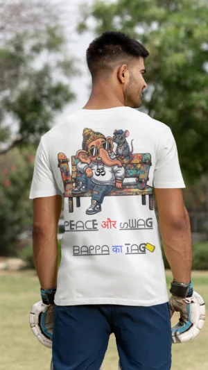 Everyday Men's T-Shirt - Ganesh Chaturthi Series -Peace & Swag Ganesha | FORTEEFIED™