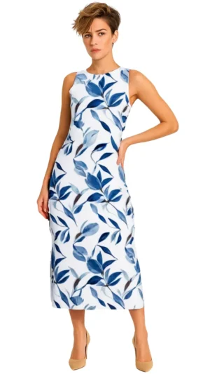 Sunset to Soirée Bodycons-Women’s Date Wear - Sapphire Leaves | FORTEEFIED™
