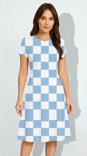 Form Fitting Shift Dresses-Women's OuterWear- Retro Check | FORTEEFIED™