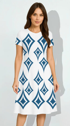 Form Fitting Shift Dresses-Women's OuterWear- Sapphire Spark | FORTEEFIED™