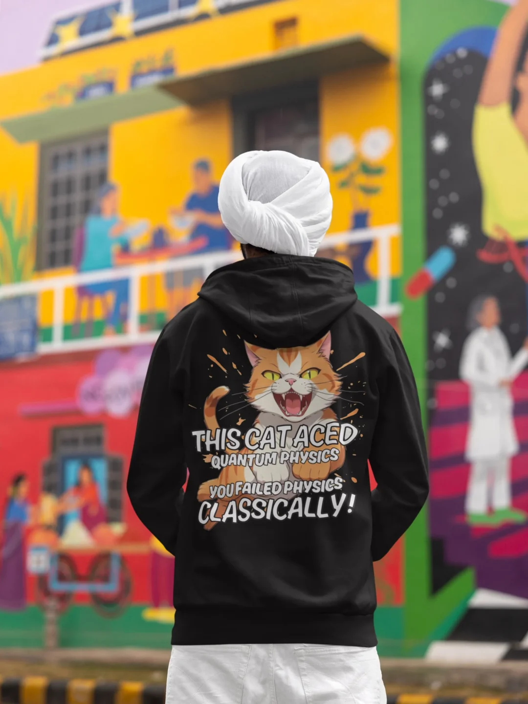 Oversized Drop Shoulder Hoodies– Back To School Series– The Cat Aces Quantum Physics | FORTEEFIED™